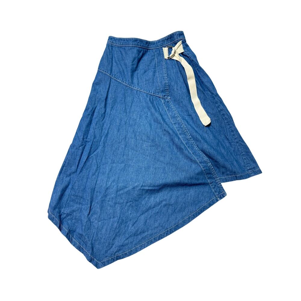 Pilcro by Anthropologie Skirt Women's 6 Chambray 100% Cotton Asymmetrical